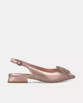 Женские кожаные туфли на плоской подошве со стразами Alma en Pena, розовый
