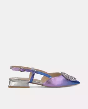 Женские кожаные туфли на плоской подошве со стразами Alma en Pena, фиолетовый