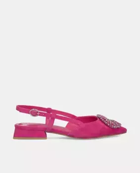 Женские кожаные туфли на плоской подошве со стразами Alma en Pena, цвет Fucsia