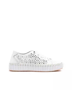 Женские кожаные туфли на шнуровке Yokono, белый