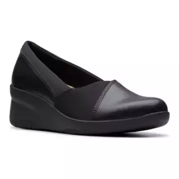Женские кожаные туфли на танкетке Suttyn Walk Clarks, черный
