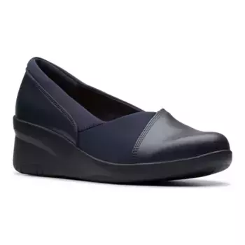 Женские кожаные туфли на танкетке Suttyn Walk Clarks, синий