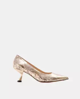 Женские кожаные туфли платинового цвета с гравировкой Farrutx, золотой