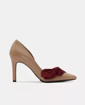 Женские кожаные туфли Riler на шпильке с бантом Lodi, бежевый