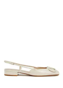 Женские кожаные туфли с белым логотипом Valentino Garavani