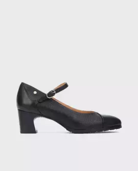Женские кожаные туфли с боковой пряжкой и квадратным каблуком Pikolinos, черный