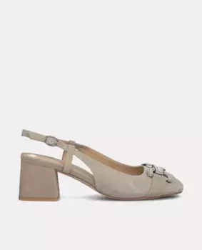 Женские кожаные туфли с декором из стразов Alma en Pena, бежевый