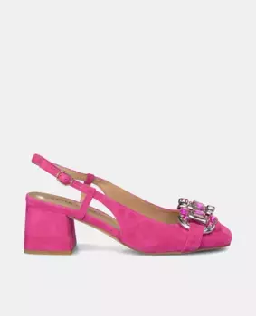 Женские кожаные туфли с декором из стразов Alma en Pena, цвет Fucsia