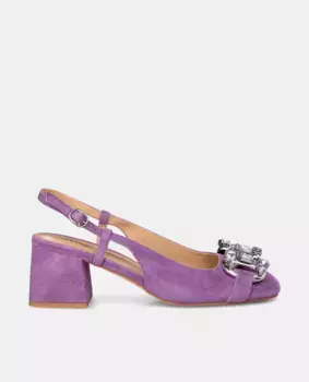 Женские кожаные туфли с декором из стразов Alma en Pena, фиолетовый