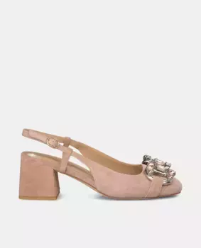 Женские кожаные туфли с декором из стразов Alma en Pena, розовый