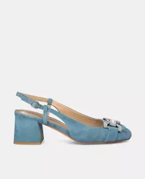 Женские кожаные туфли с декором из стразов Alma en Pena, бирюзовый