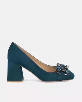 Женские кожаные туфли с декором из стремени Alma en Pena, темно-синий