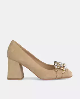 Женские кожаные туфли с декором из стремени Alma en Pena, цвет Camel