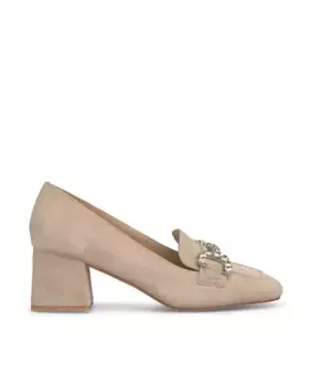 Женские кожаные туфли с квадратным носком Alma en Pena, бежевый