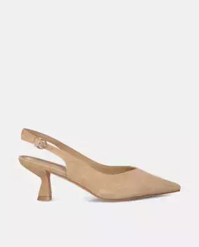 Женские кожаные туфли с острым носком Alma en Pena, бежевый