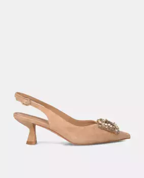 Женские кожаные туфли с острым носком Alma en Pena, бежевый