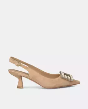 Женские кожаные туфли с острым носком Alma en Pena, бежевый