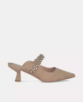 Женские кожаные туфли с острым носком Alma en Pena, бежевый