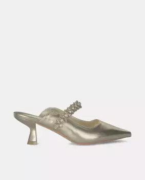 Женские кожаные туфли с острым носком Alma en Pena, золотой