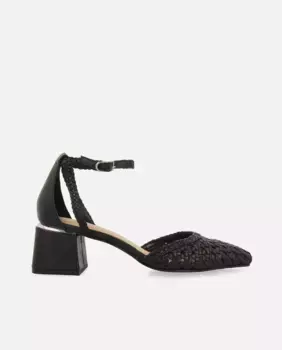 Женские кожаные туфли с плетением ручной работы и металлическими деталями Gioseppo, черный