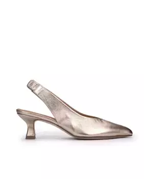 Женские кожаные туфли с пяткой и эластичной ручкой Pedro Miralles, золотой