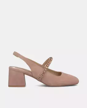 Женские кожаные туфли с ремешком из стразов Alma en Pena, розовый