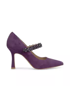 Женские кожаные туфли с ремешком из стразов Alma en Pena, фиолетовый