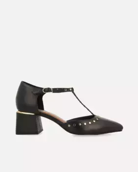 Женские кожаные туфли с заклепками и ремешками Gioseppo, черный