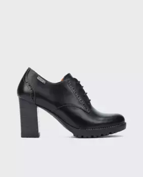 Женские кожаные туфли со шнурками и мягкой стелькой Pikolinos, черный