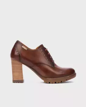 Женские кожаные туфли со шнурками и мягкой стелькой Pikolinos, коричневый