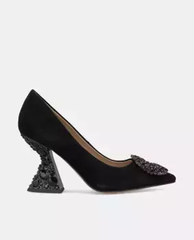 Женские кожаные туфли со стразами Alma en Pena, черный