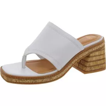 Женские кожаные туфли-стринги Ferrara на блочном каблуке Sarto Franco Sarto, цвет white leather