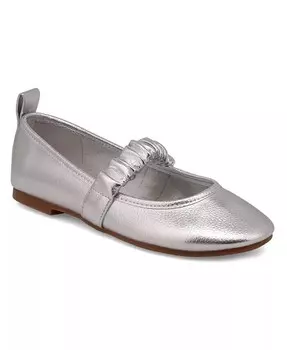 Женские кожаные туфли Uliana Mary-Jane на плоской подошве MIA, серебро