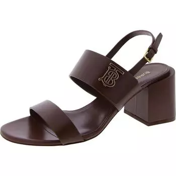 Женские кожаные туфли Virginia с ремешком на щиколотке и открытой пяткой Burberry, цвет pine cone brown