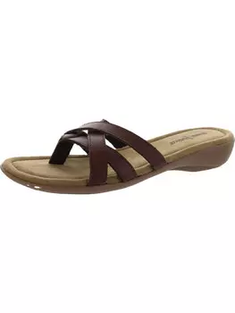 Женские кожаные вьетнамки Sunny Minnetonka, цвет Dark Brown