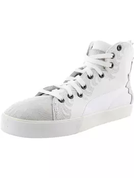 Женские кожаные высокие кроссовки Rudolph Dassler Lifestyle Puma, цвет White- Gray Violet