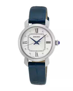 Женские кожаные женские часы SUR497P2 с синим ремешком Seiko, синий