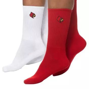 Женские красные/белые носки ZooZatz Louisville Cardinals, комплект из 2 четверть длины