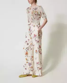 Женские крепдешиновые брюки Twinset, белый