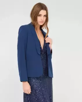 Женские креповые пиджаки с воротником-смокингом Veneno en la piel, синий