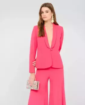Женские креповые пиджаки с воротником-смокингом Veneno en la piel, коралловый