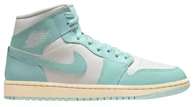 Женские кроссовки Air Jordan 1 Mid среднего размера, цвет Sl/Lt Dew/Sl/Muslin