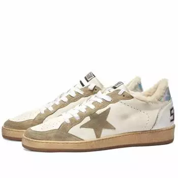 Женские кроссовки Ball Star в цвете White Taupe Silver Golden Goose