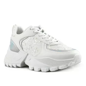 Женские кроссовки белые на платформе Tendenz