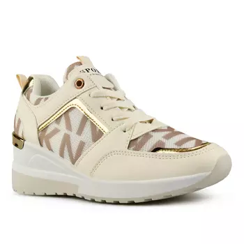 Женские кроссовки бежевые на платформе Tendenz