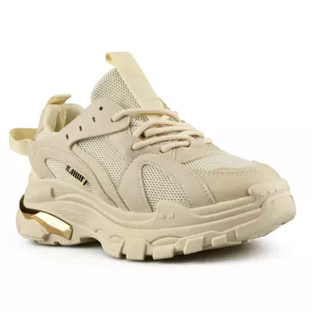 Женские кроссовки бежевые на платформе Tendenz