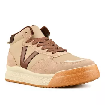 Женские кроссовки бежевые на платформе Tendenz