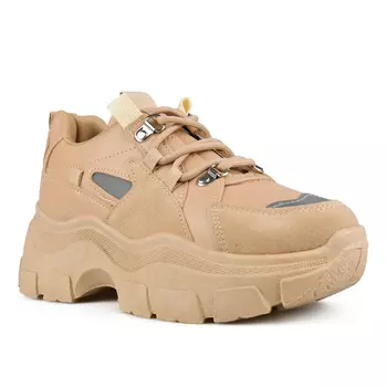 Женские кроссовки бежевые на платформе Tendenz