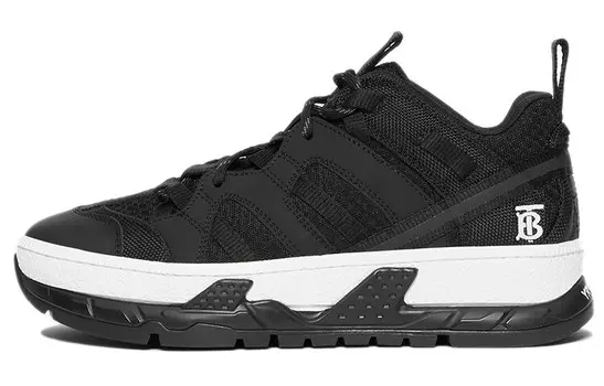 Женские кроссовки Burberry на платформе, черный/белый