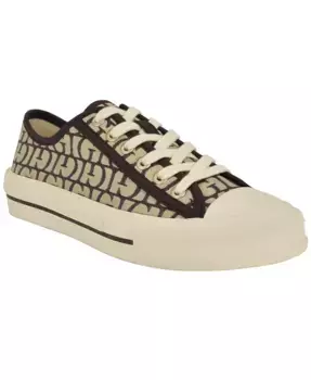 Женские кроссовки Carey Jacquard Logo Low-Top на шнурках GUESS, коричневый
